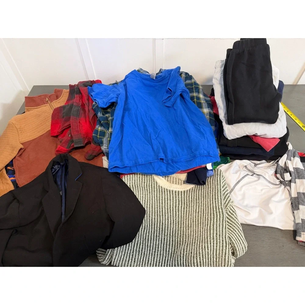 Boys Clothing Bundle 23pc Size L 10-12 Champion Flannels Pants Blazer Hoodies
